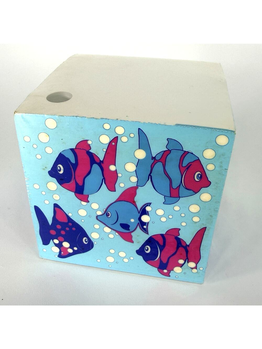 Vintage Note Cube Tropical Fish Bubbles 1990s Blue Purple USA Aquarium NEW